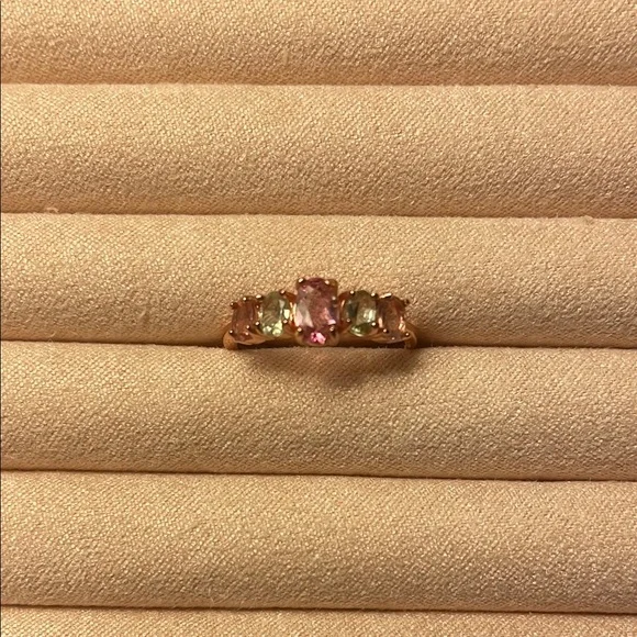Elegant Pink and Green Tourmaline Ring - Picture 5 of 7